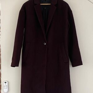 Madewell Dark Burgundy winter Wool Coat